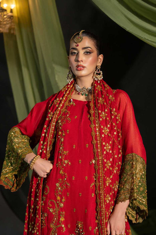NOORJAHAN – Maroon Cotton Net Embroidered 3-Piece Suit- SilkMotif 2