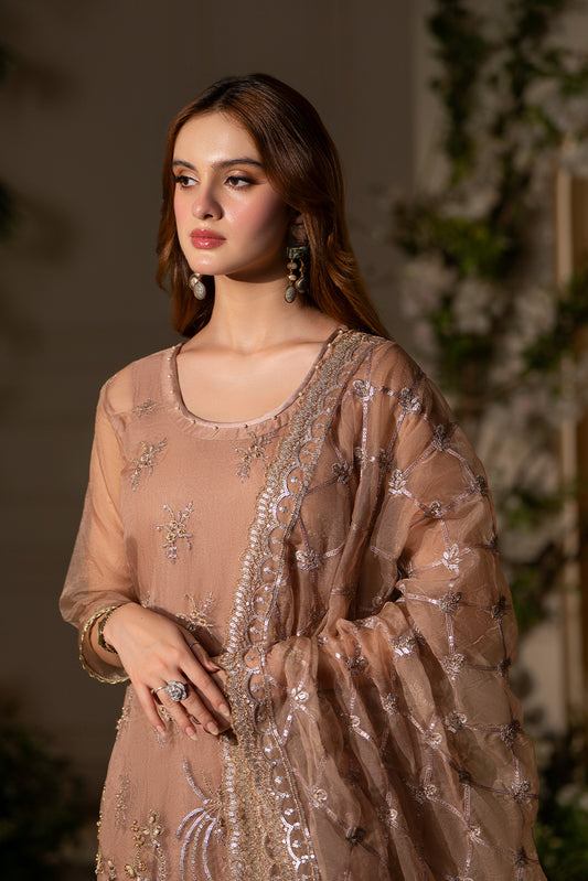 Serene – Mink Organza 3-Piece Suit - SilkMotif