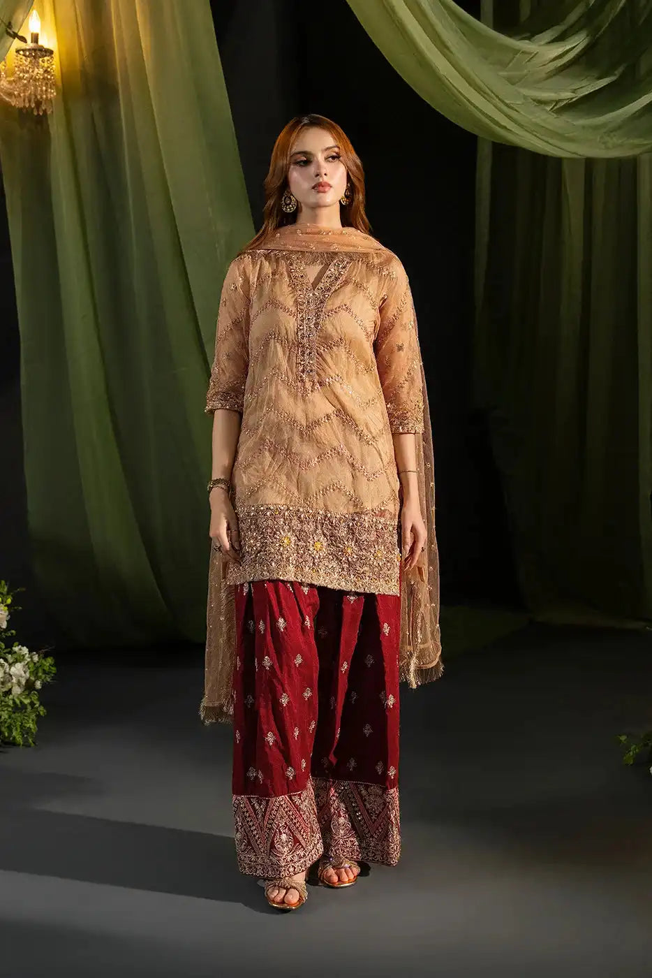 Timeless Charm – Heavy Embroidered Organza Suit