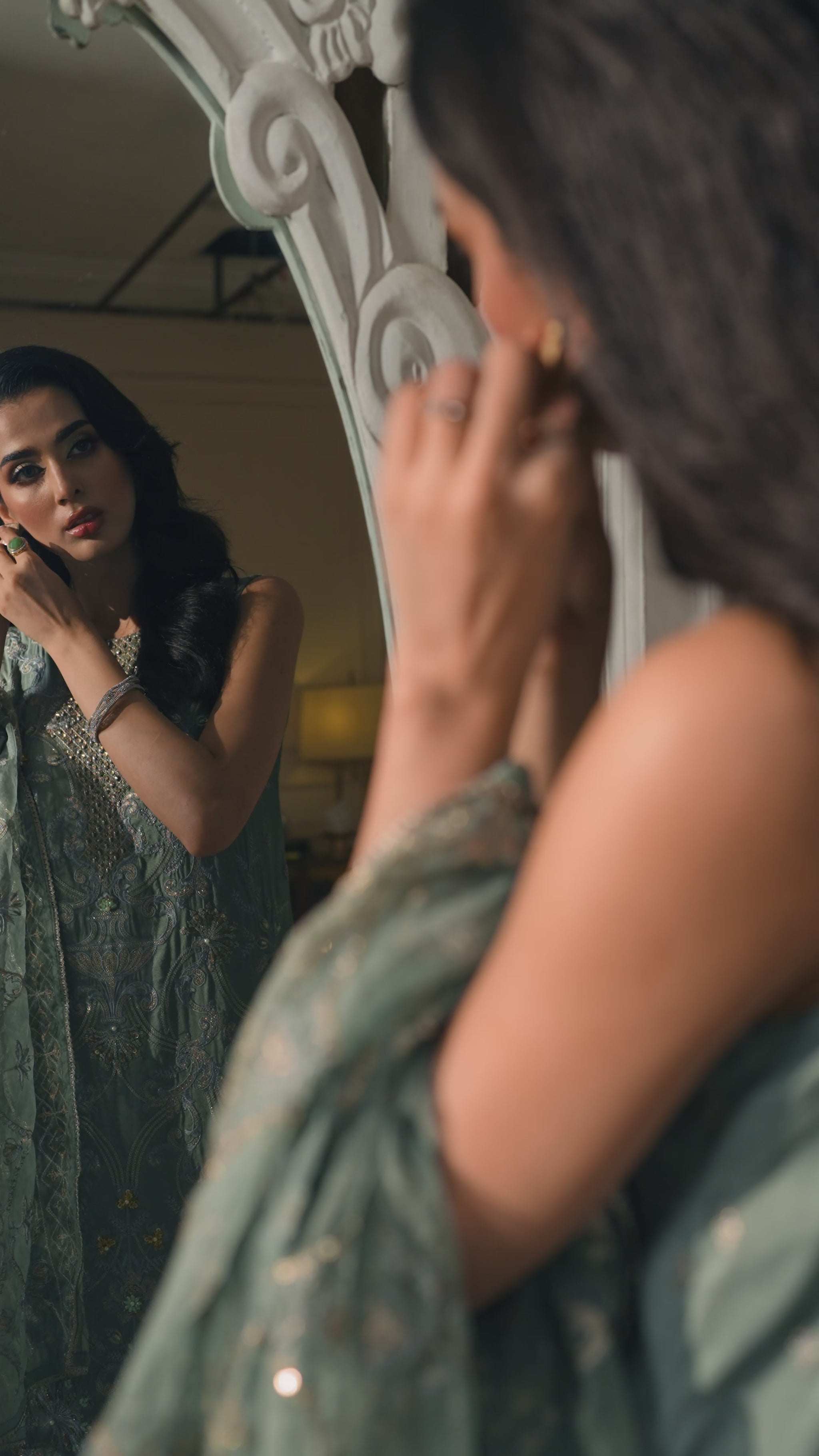 SHINE – Grey Raw Silk Embroidered Semi-Formal 3-Piece Suit - SilkMotif